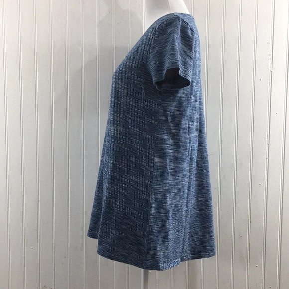 Pure J. Jill Indigo Blue Space Dye Cotton T Shirt Womens XSP Short Sleeve Tee - Picture 4 of 10